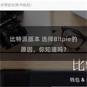 比特派版本 选择Bitpie的原因，你知道吗？