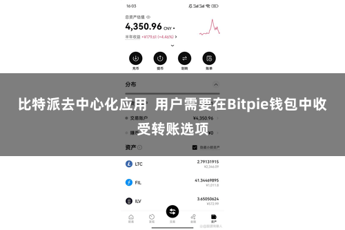 比特派去中心化应用  用户需要在Bitpie钱包中收受转账选项
