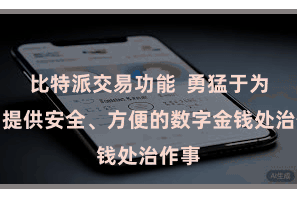 比特派交易功能  勇猛于为用户提供安全、方便的数字金钱处治作事